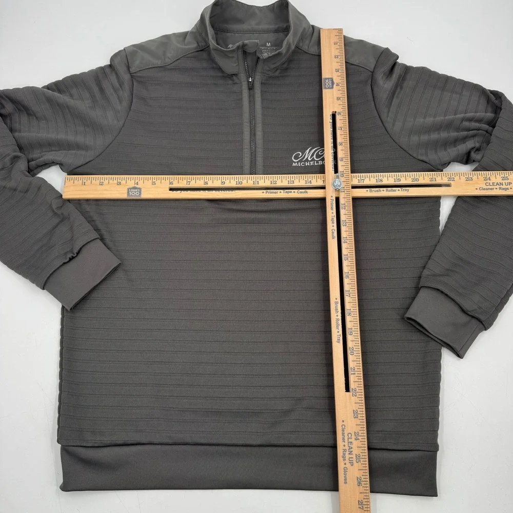 Antigua MCC Michelbook Mens Pullover Golf Sweater Quarter Zip Size M‎ Gray